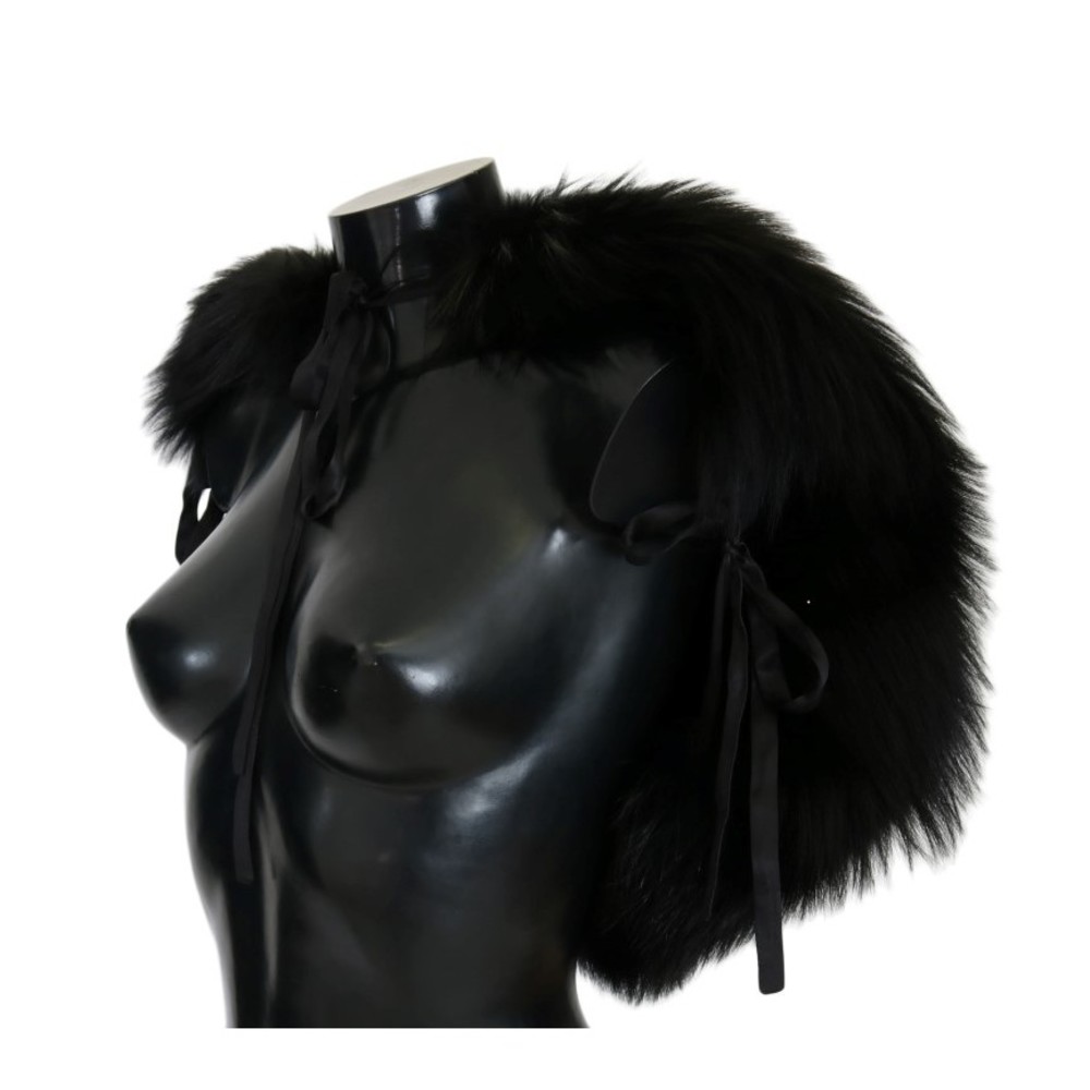 Dolce & Gabbana Black Silver Fox Fur Scarf - Picture 2 of 6